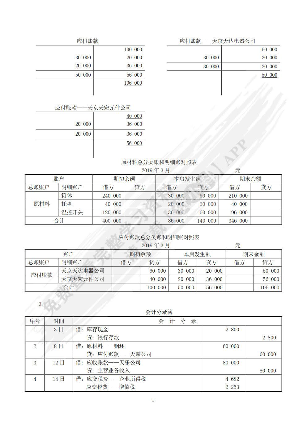 基础会计实训