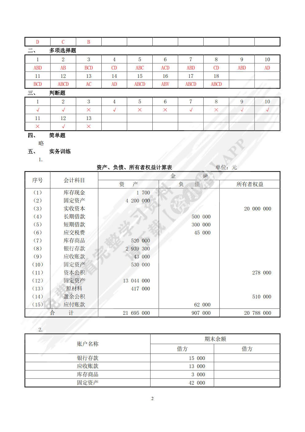 基础会计实训