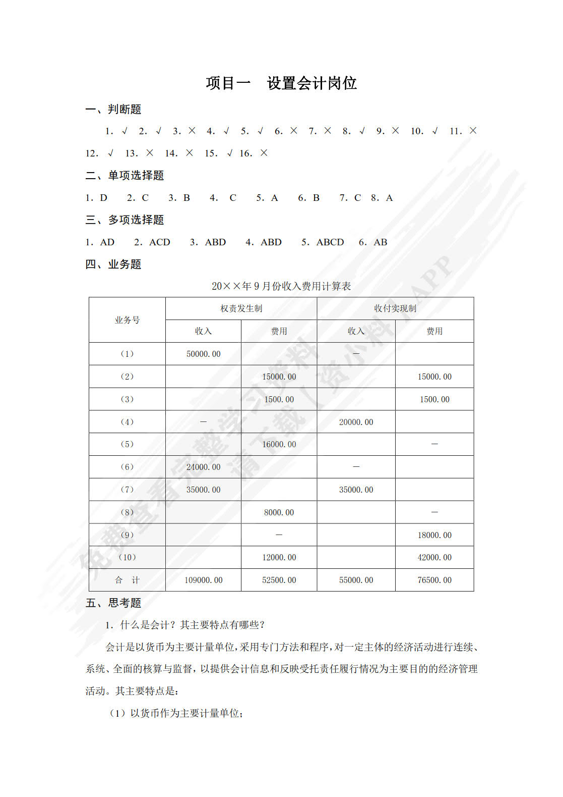 基础会计学习指导、习题与实训第六版