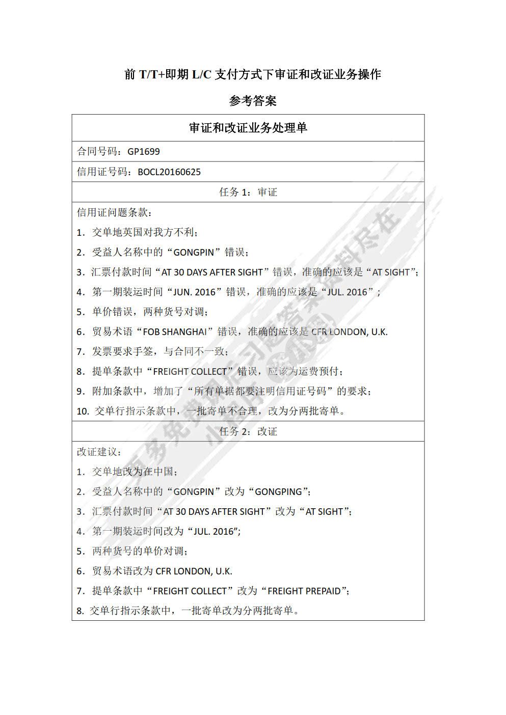 外贸单证操作（第四版）