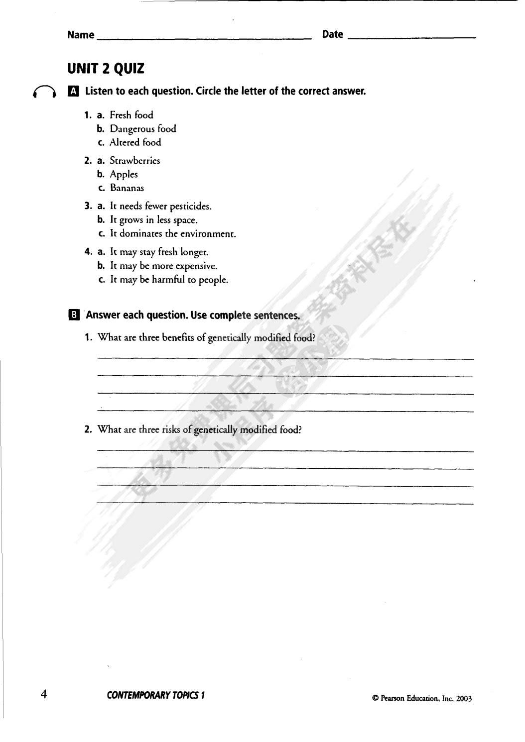 朗文英语听说教程1