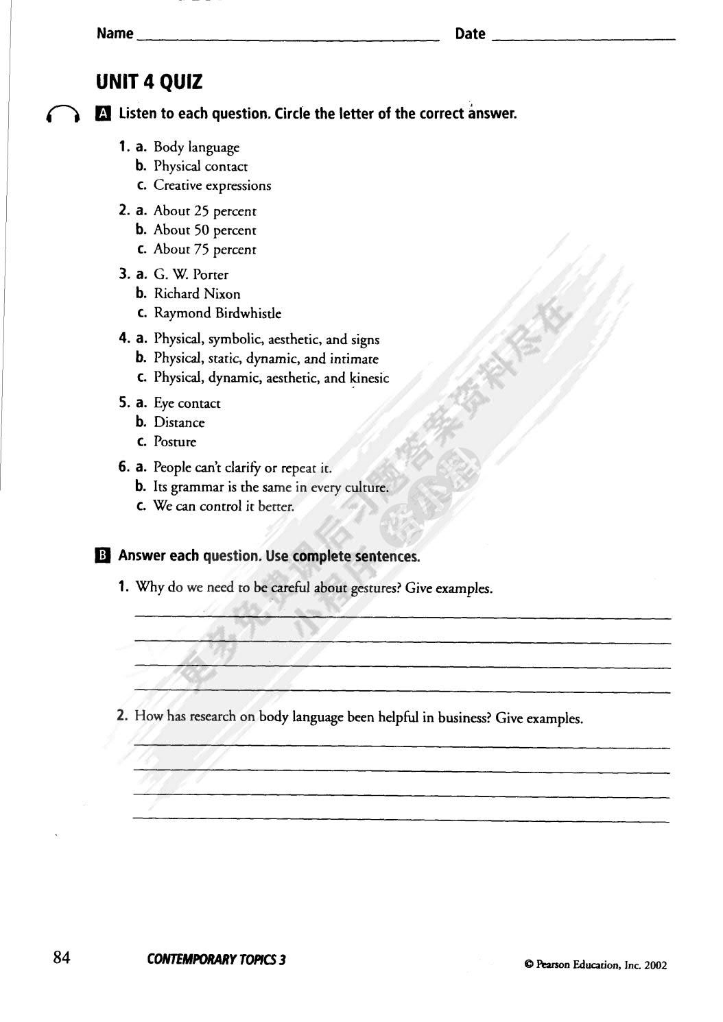 朗文英语听说教程:三