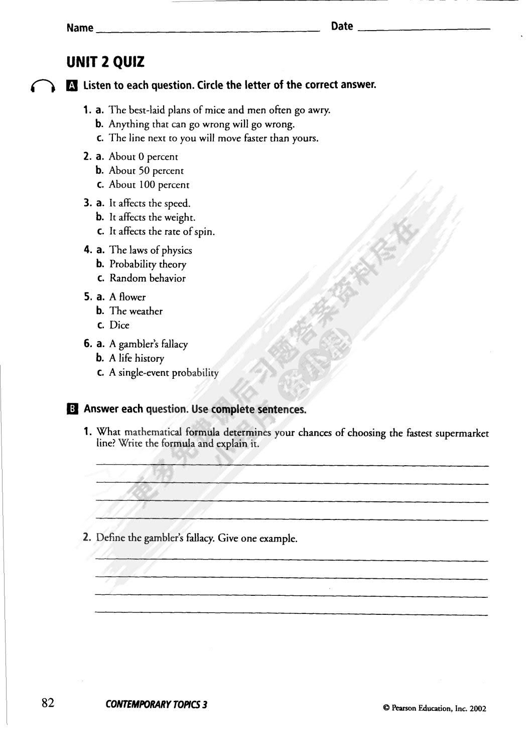 朗文英语听说教程:三