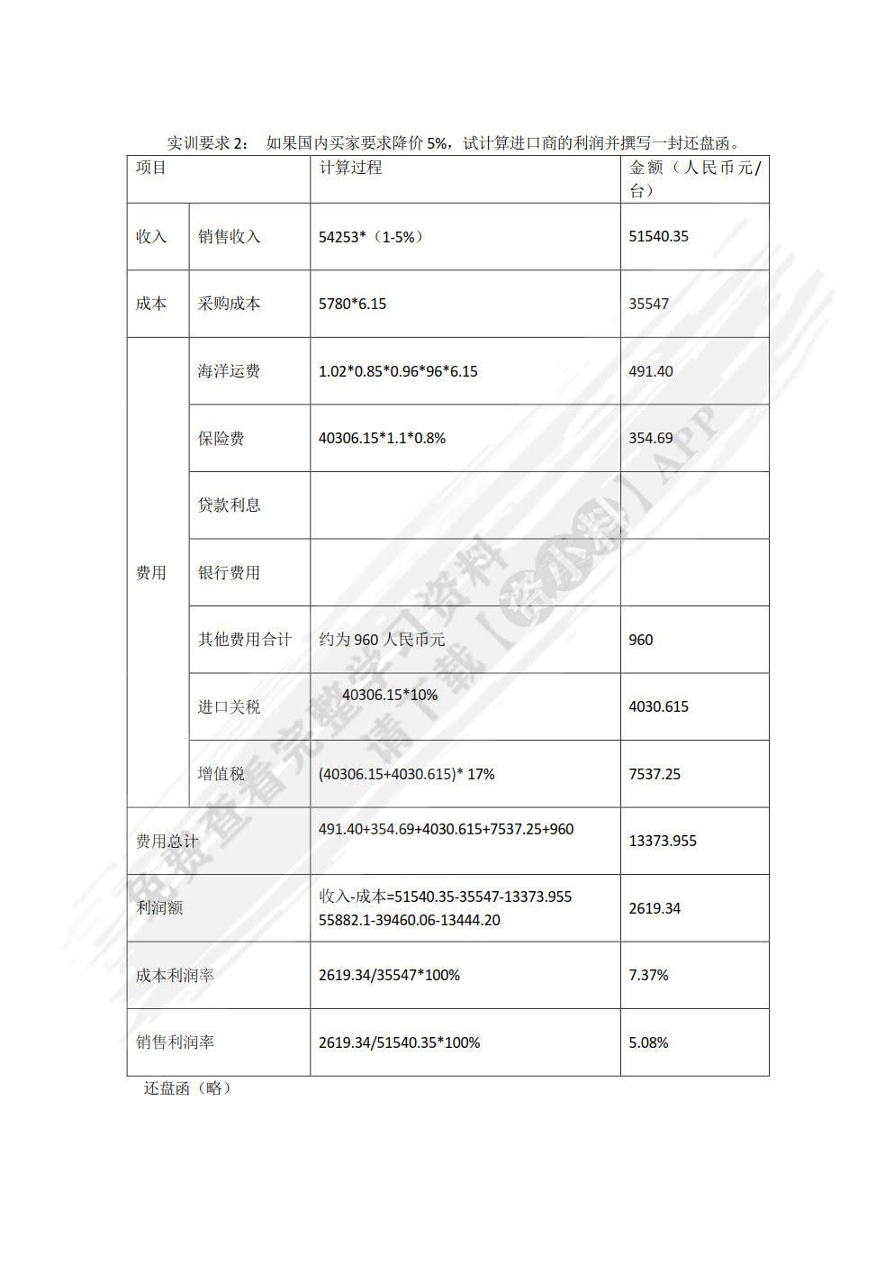 进出口业务实训（第五版）
