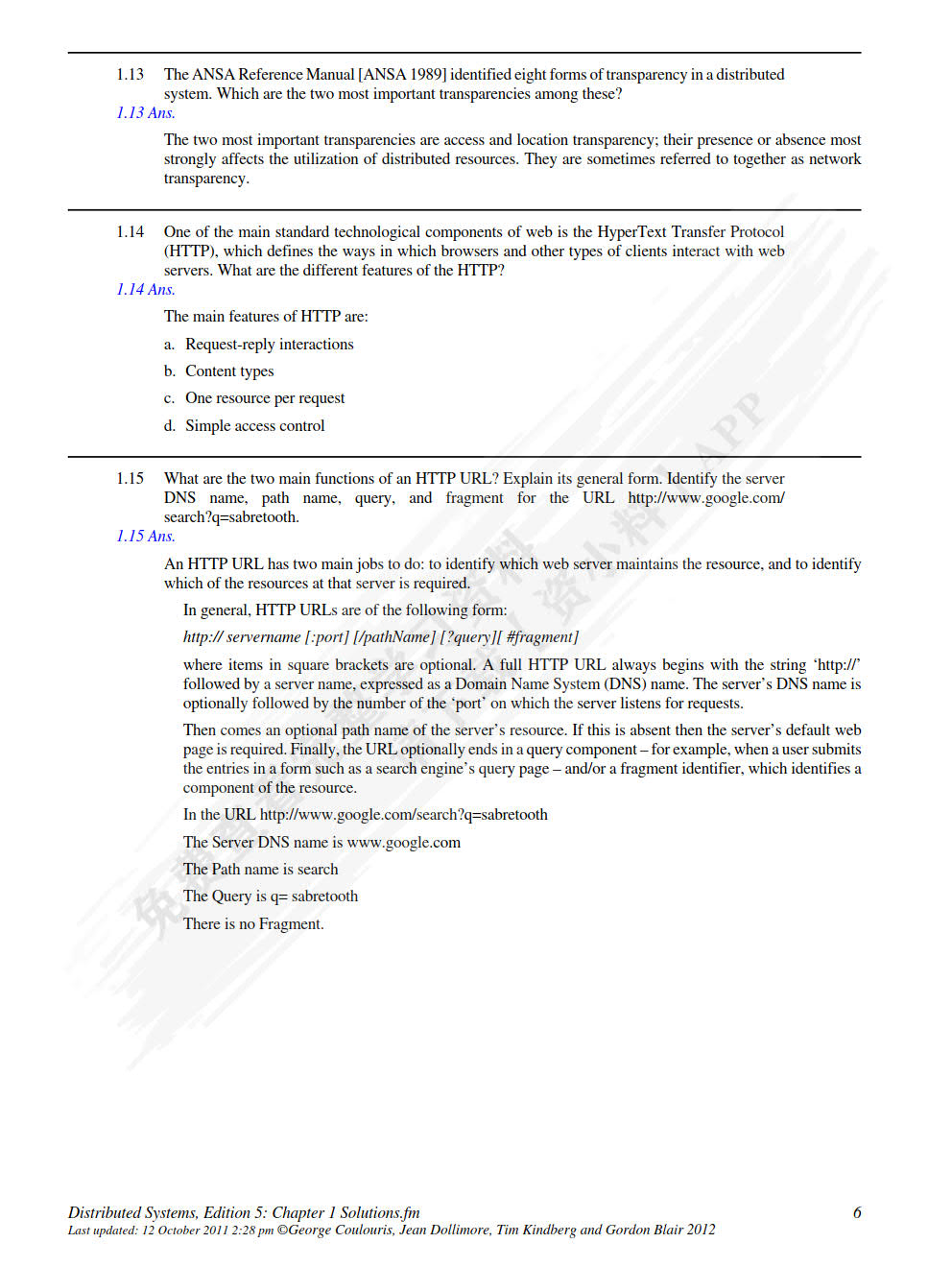 分布式系统：概念与设计（原书第5版）