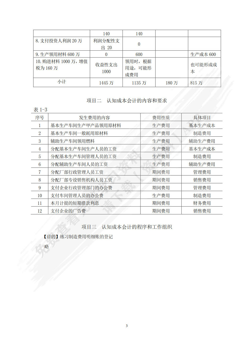 成本会计全真实训