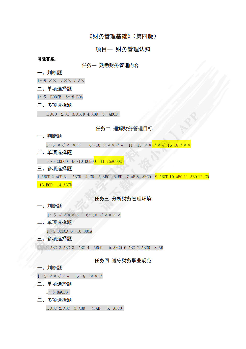 财务管理基础（第四版）