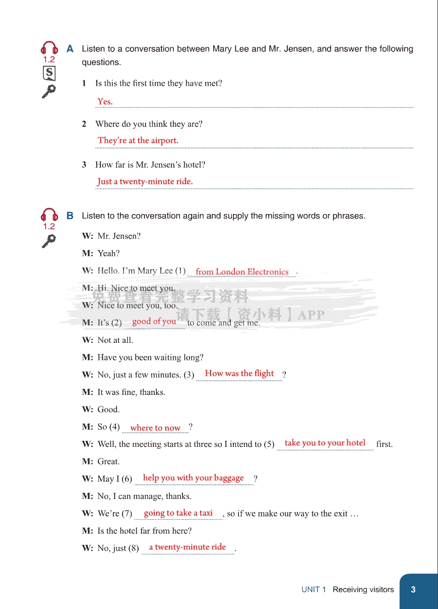 新标准高职公共英语：实用听说教程（第三版）第3册