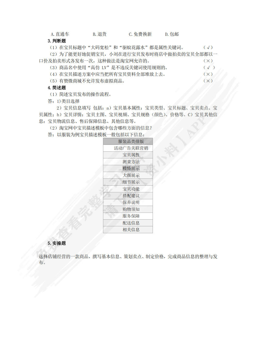 网店运营实务第二版