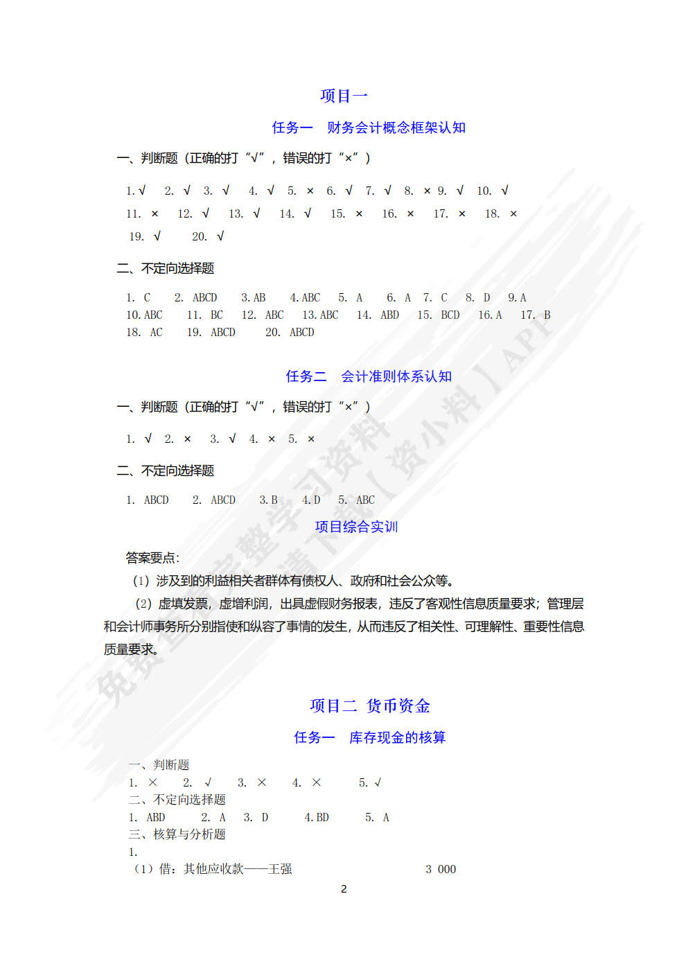 企业财务会计习题与实训（第三版）