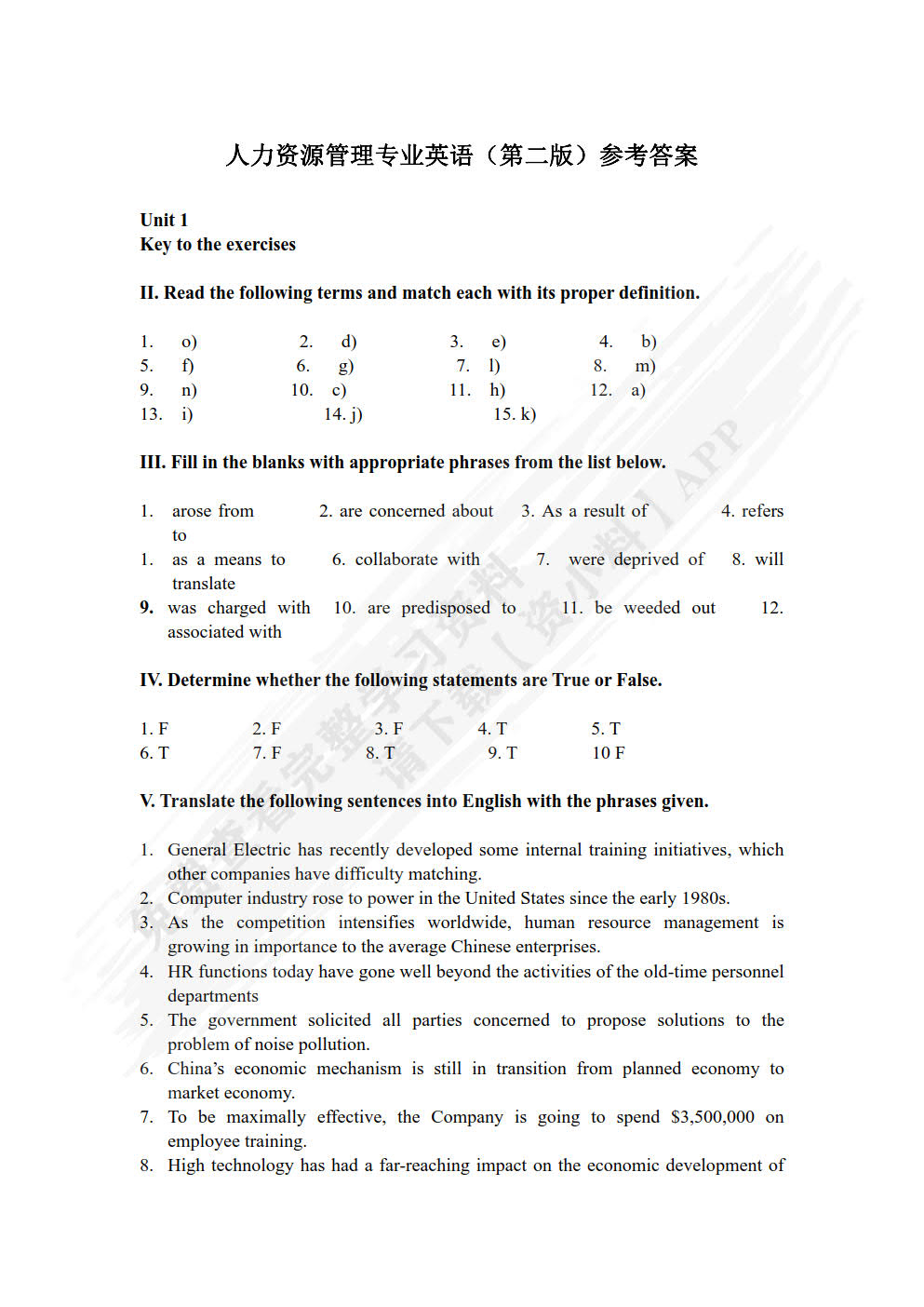 人力资源管理专业英语（第二版）
