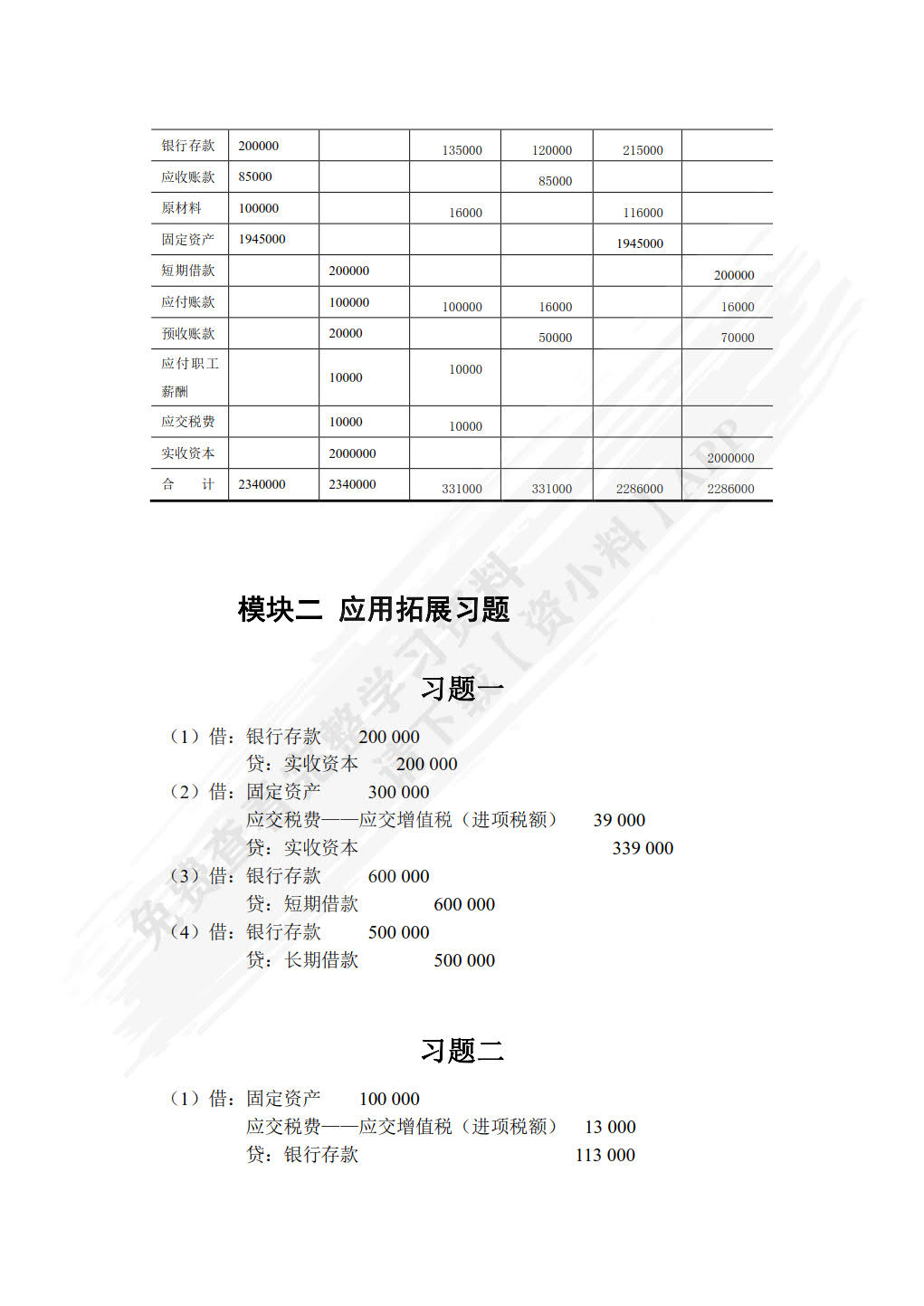 基础会计习题与实训（附微课视频 第3版）