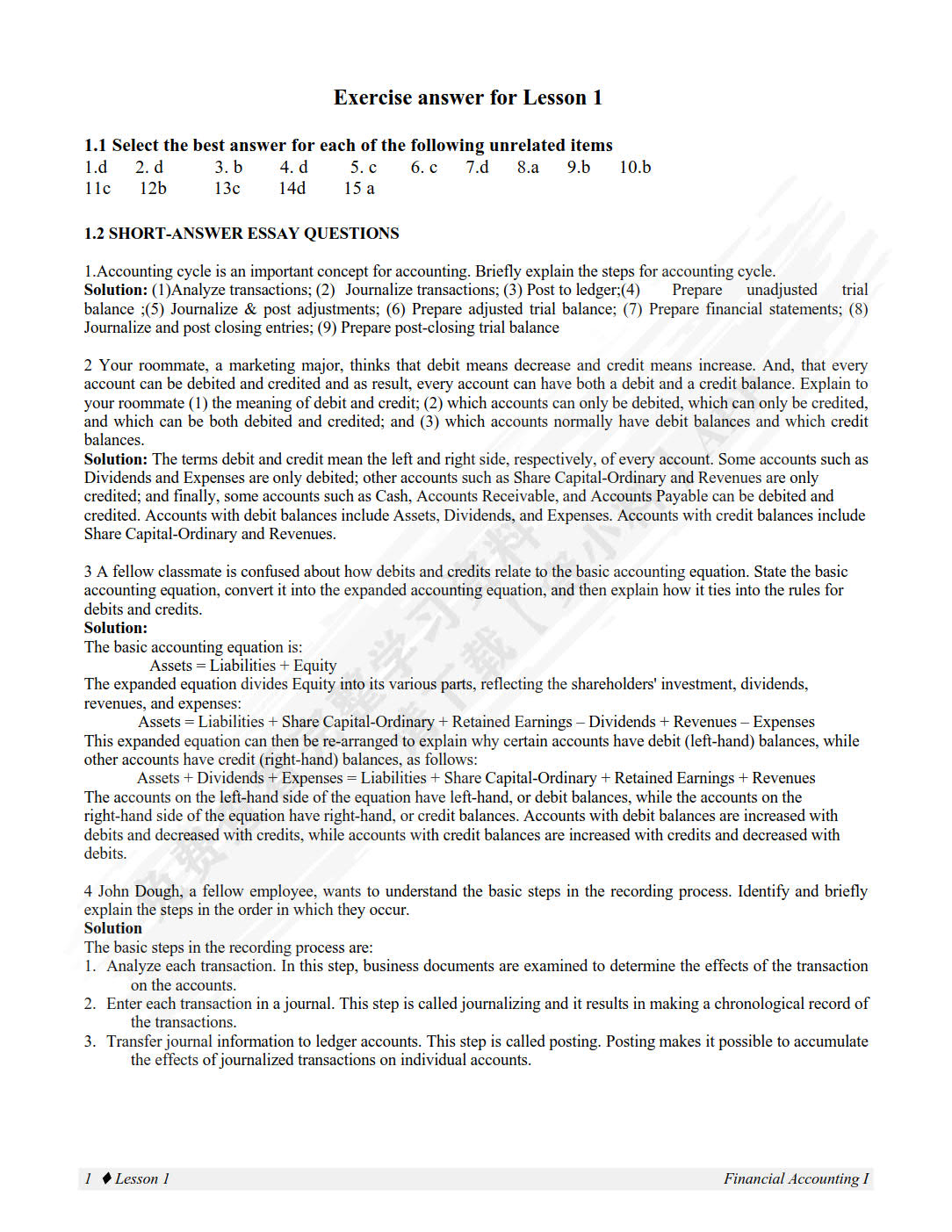 会计专业英语(第二版)