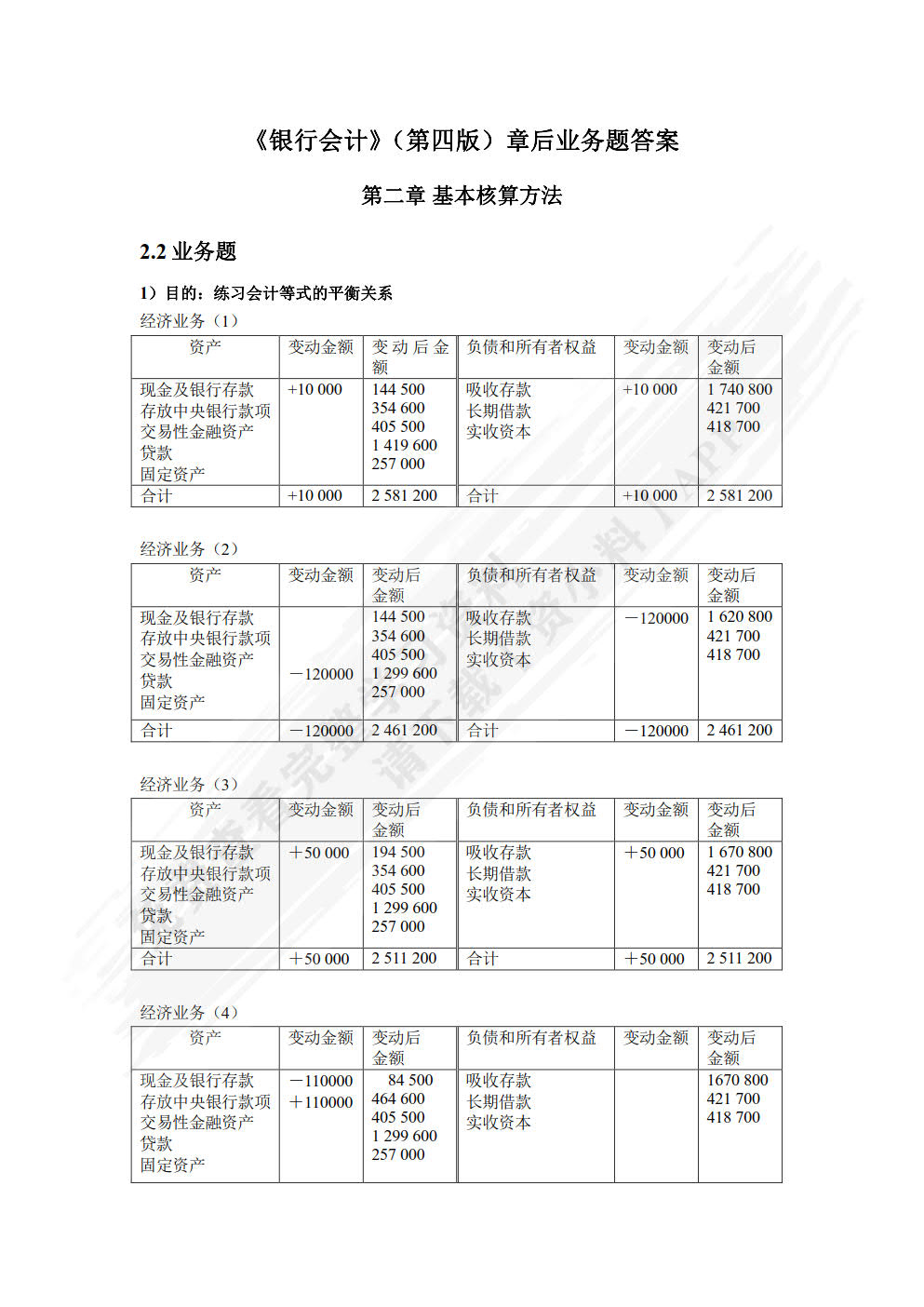 银行会计（第四版）