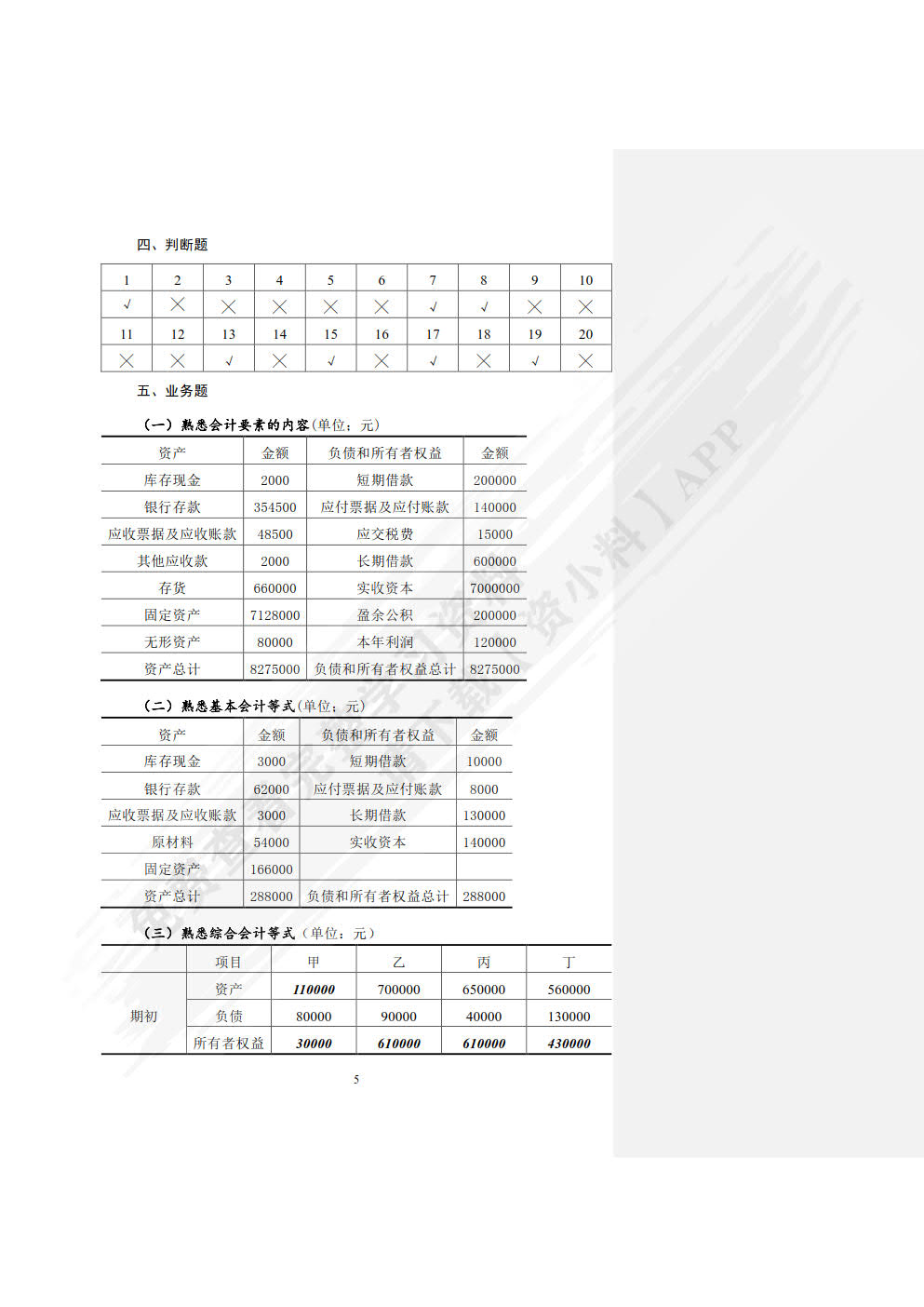 会计学原理习题与实训