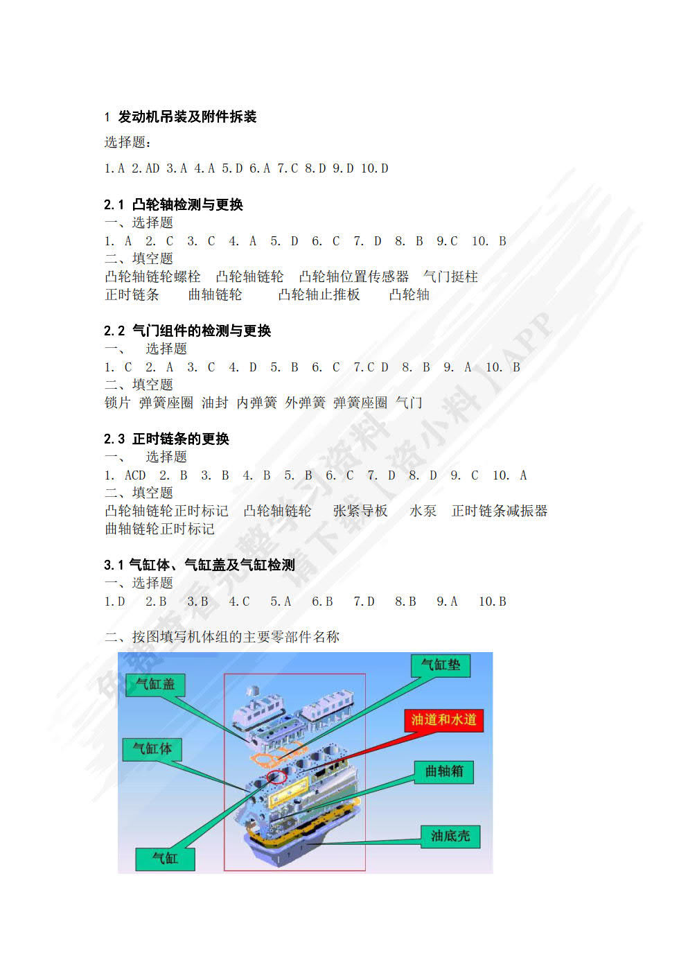 汽车发动机机械系统检测与维修一体化教程