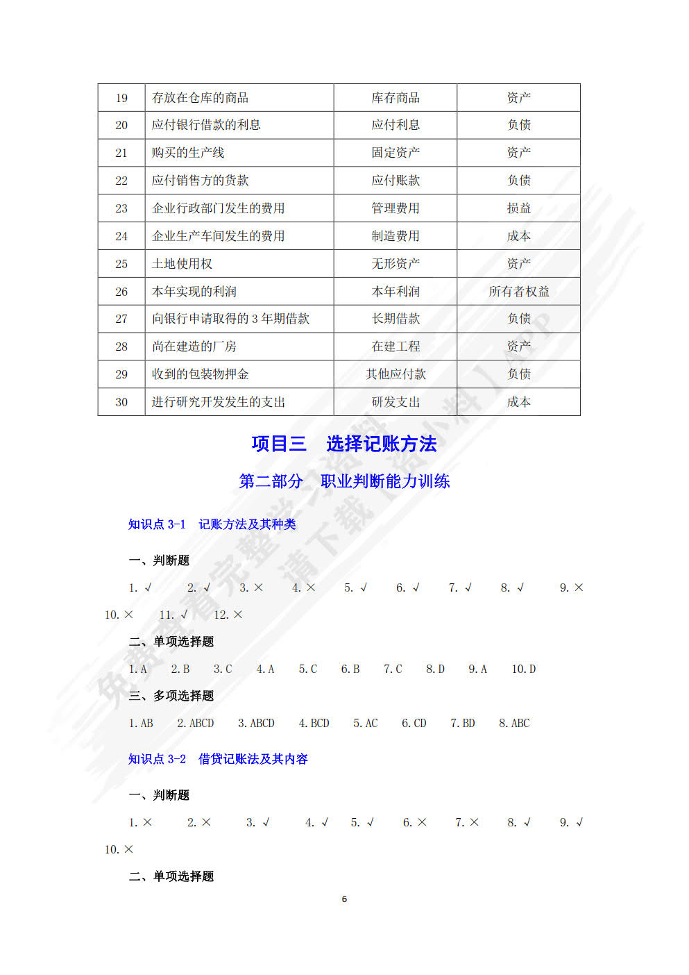 会计基础习题与实训