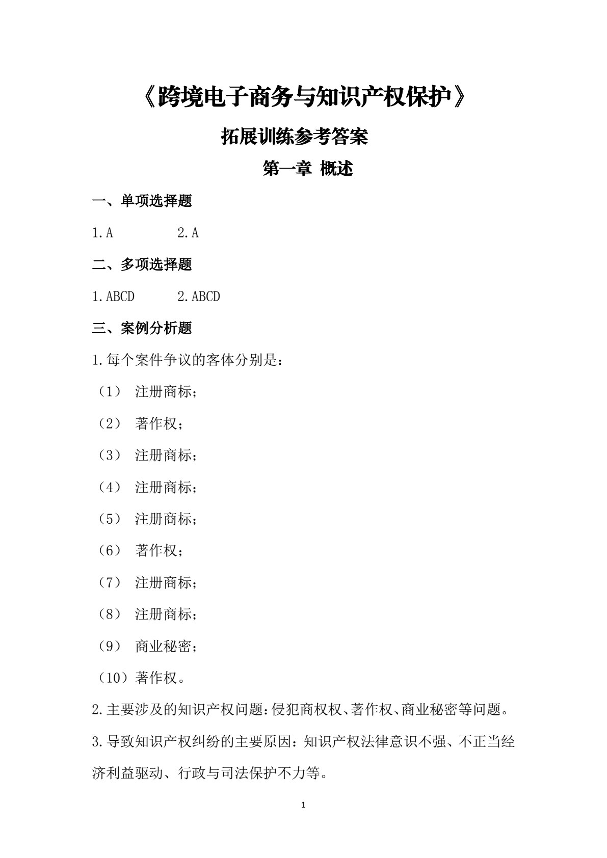 跨境电子商务与知识产权保护