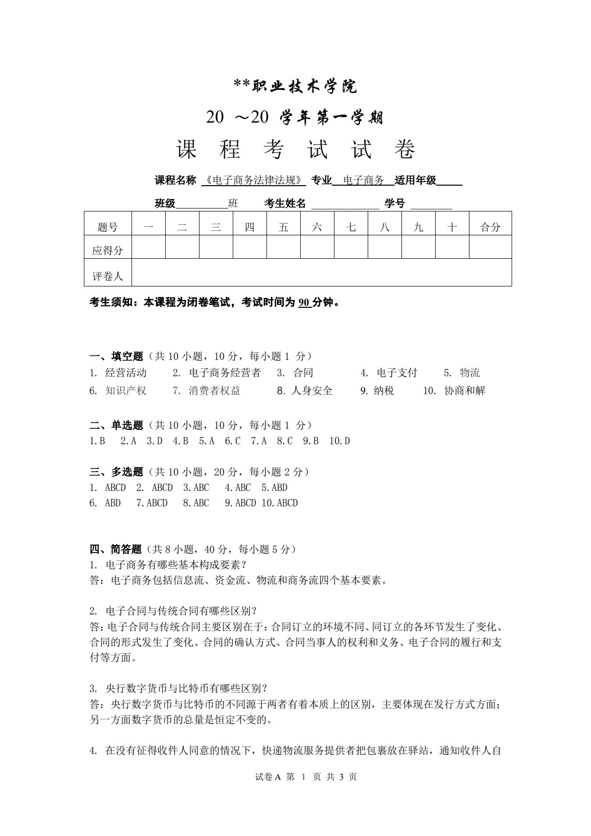 电子商务法律法规