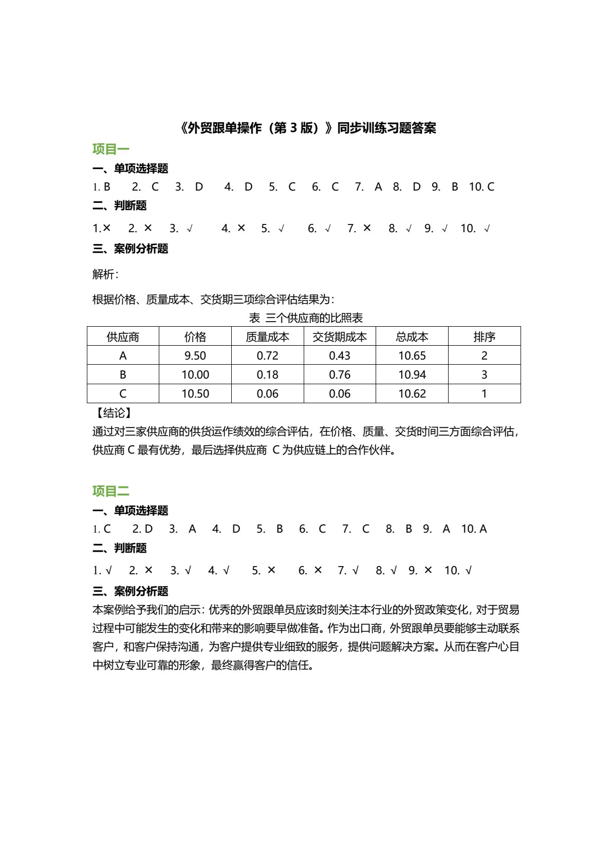 外贸跟单操作（第三版）