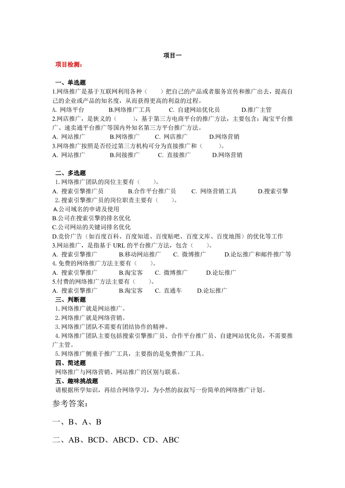 网络推广实务