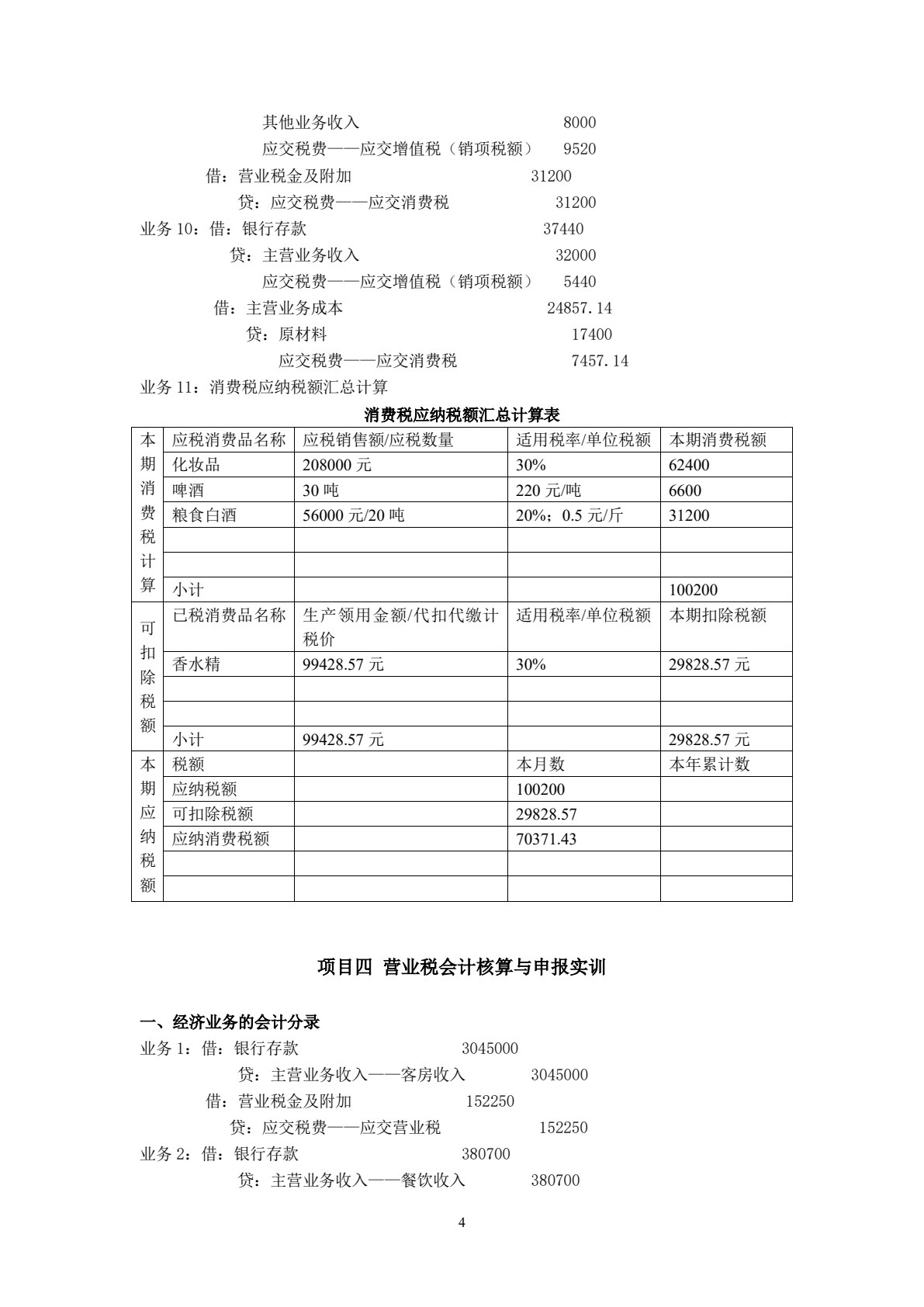 税务会计全真实训