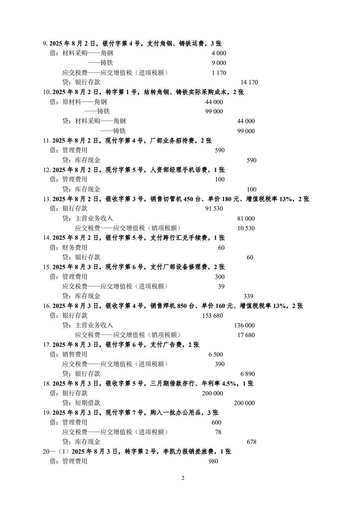会计学原理课程实验（第七版）