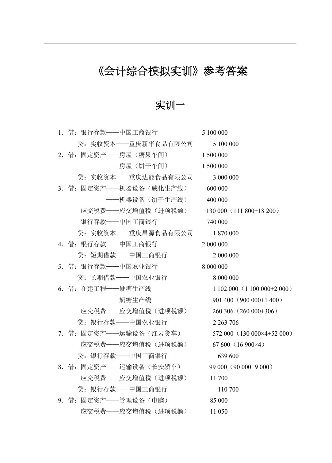 会计综合模拟实训（双色）