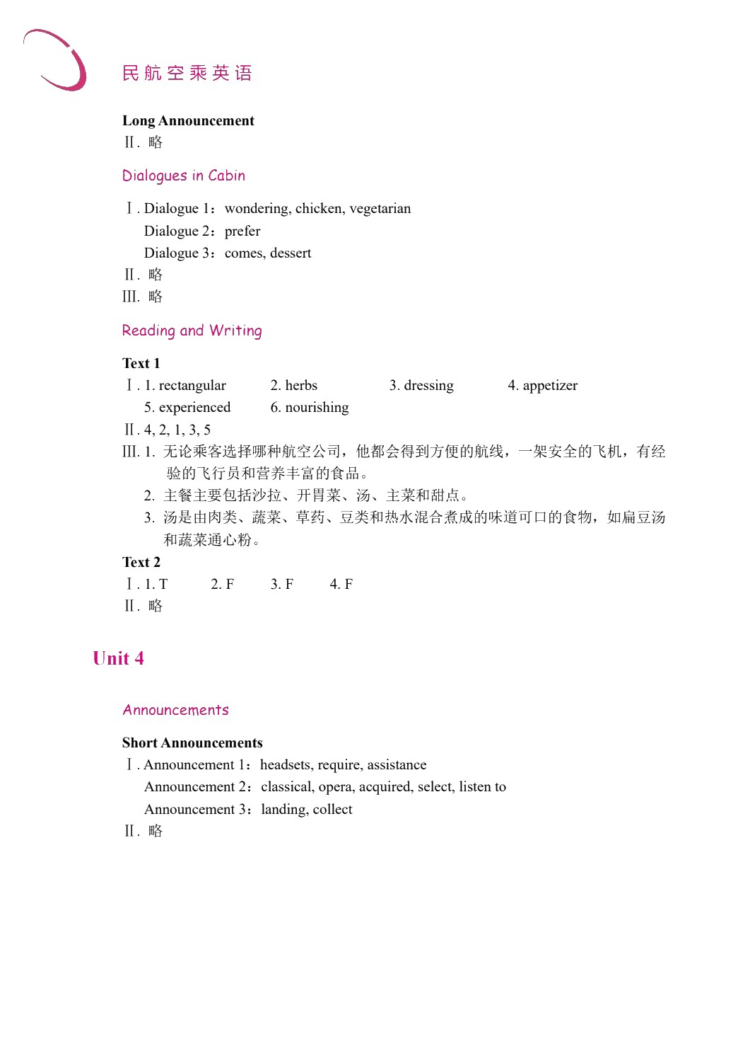 民航空乘英语（双色）