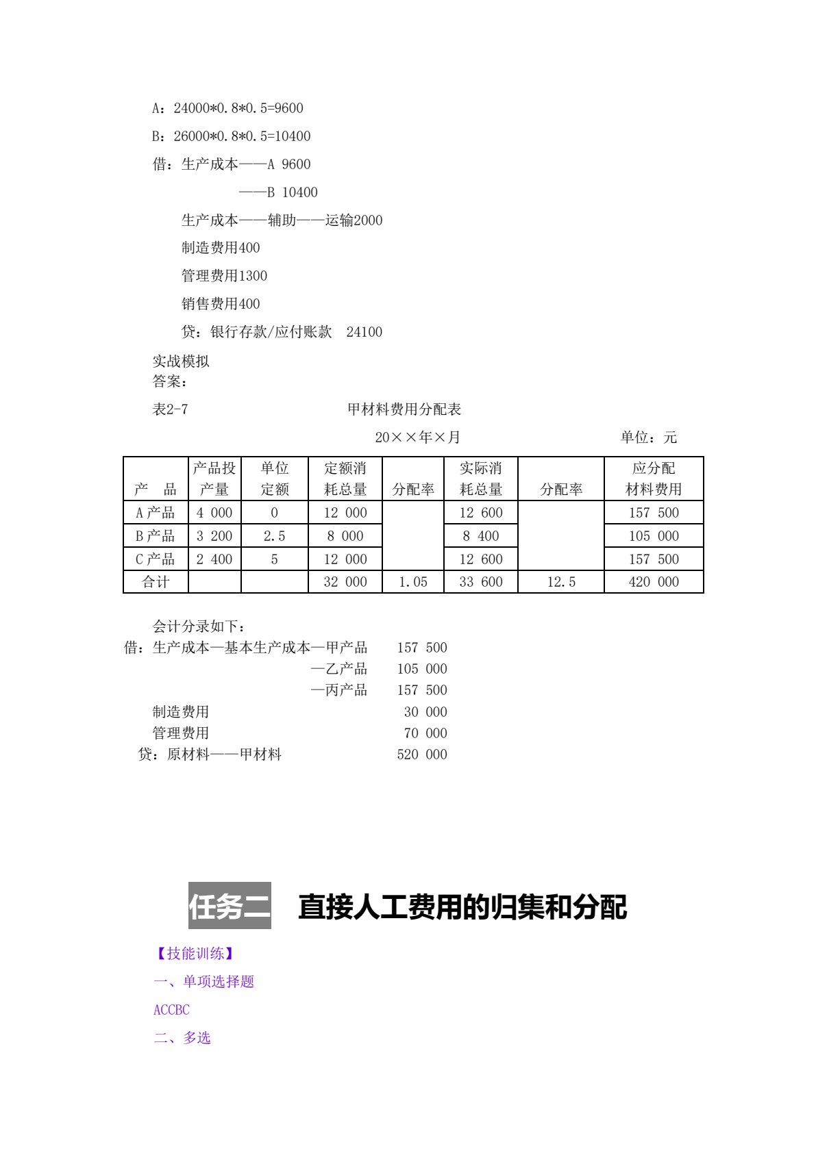 成本会计实务