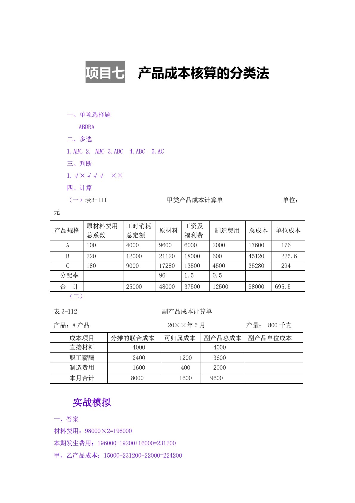 成本会计实务