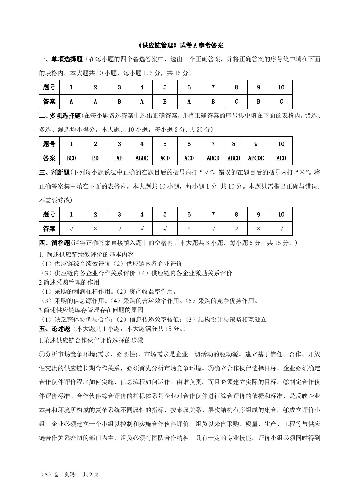 供应链管理（第二版）