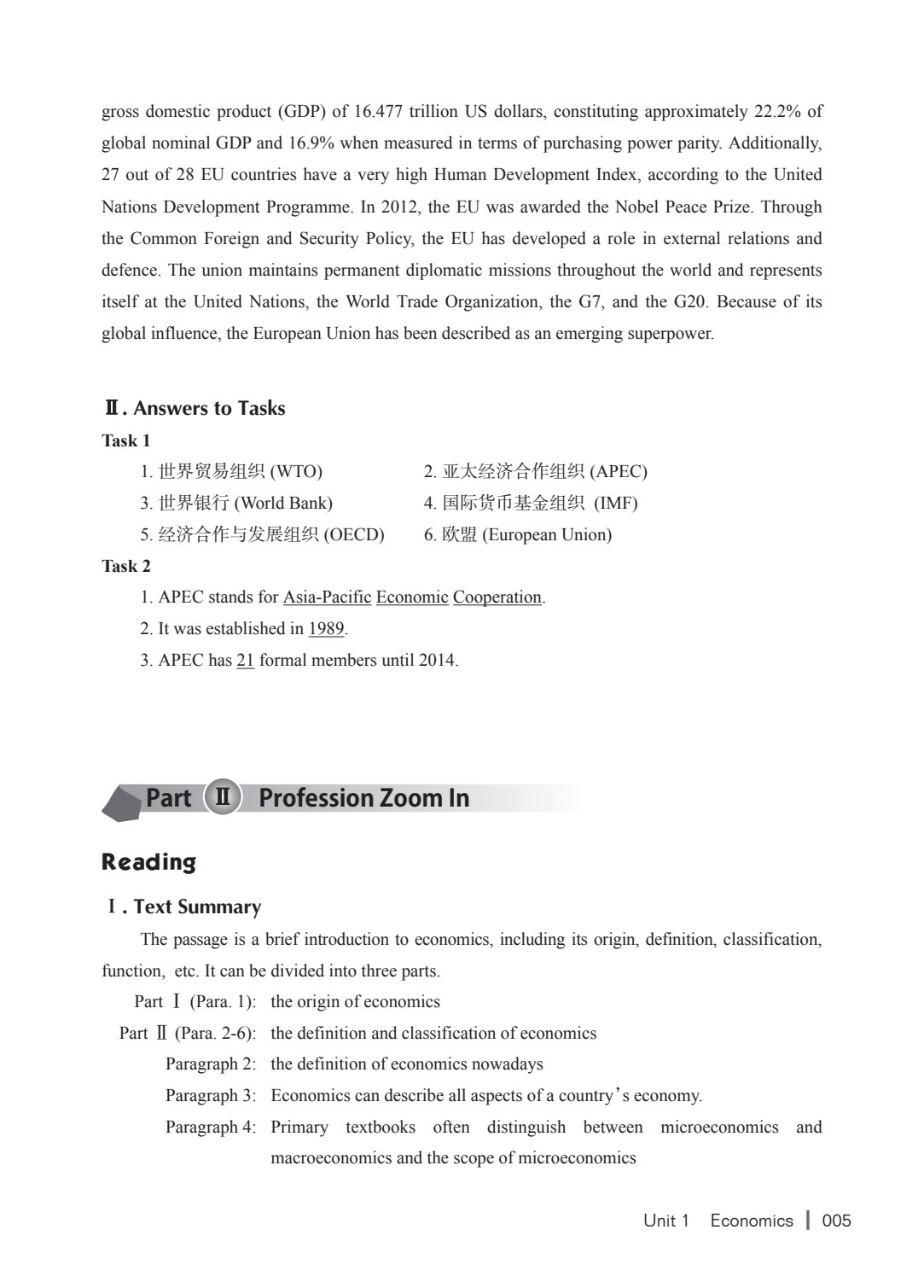 点击职业英语 职业英语模块 财经英语
