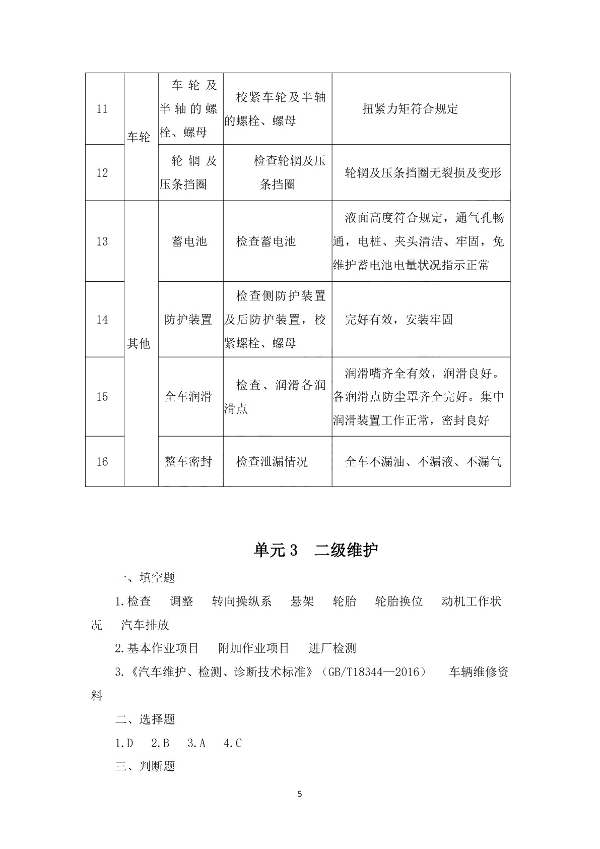汽车维护与故障排除（第四版）习题册