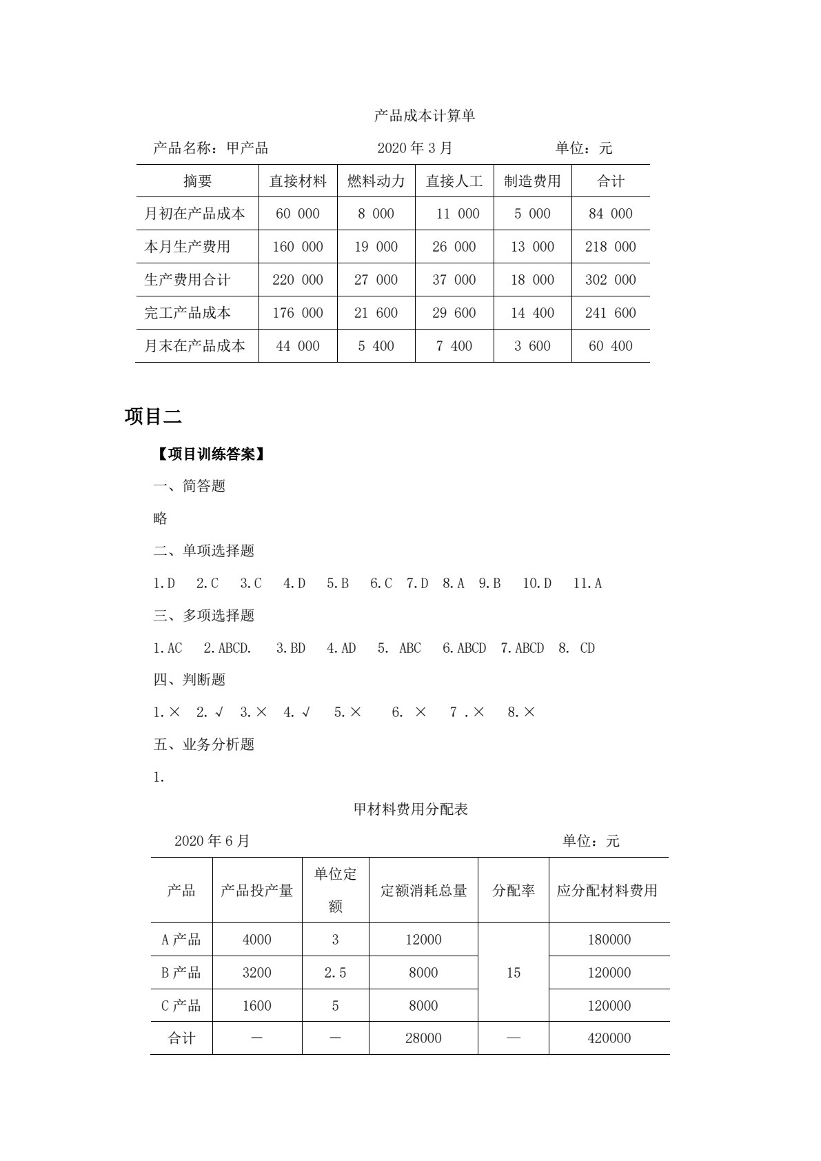 成本计算与管理