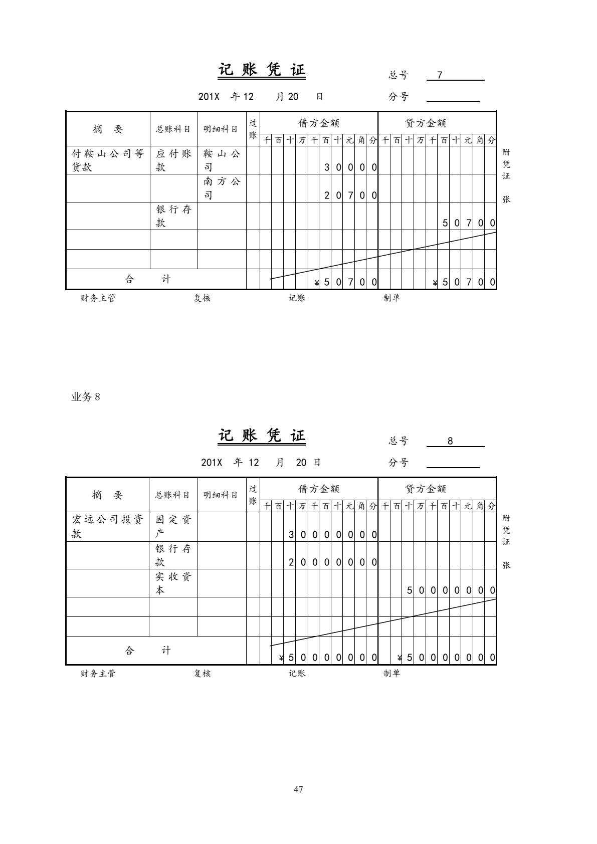 会计学原理实训（第五版）
