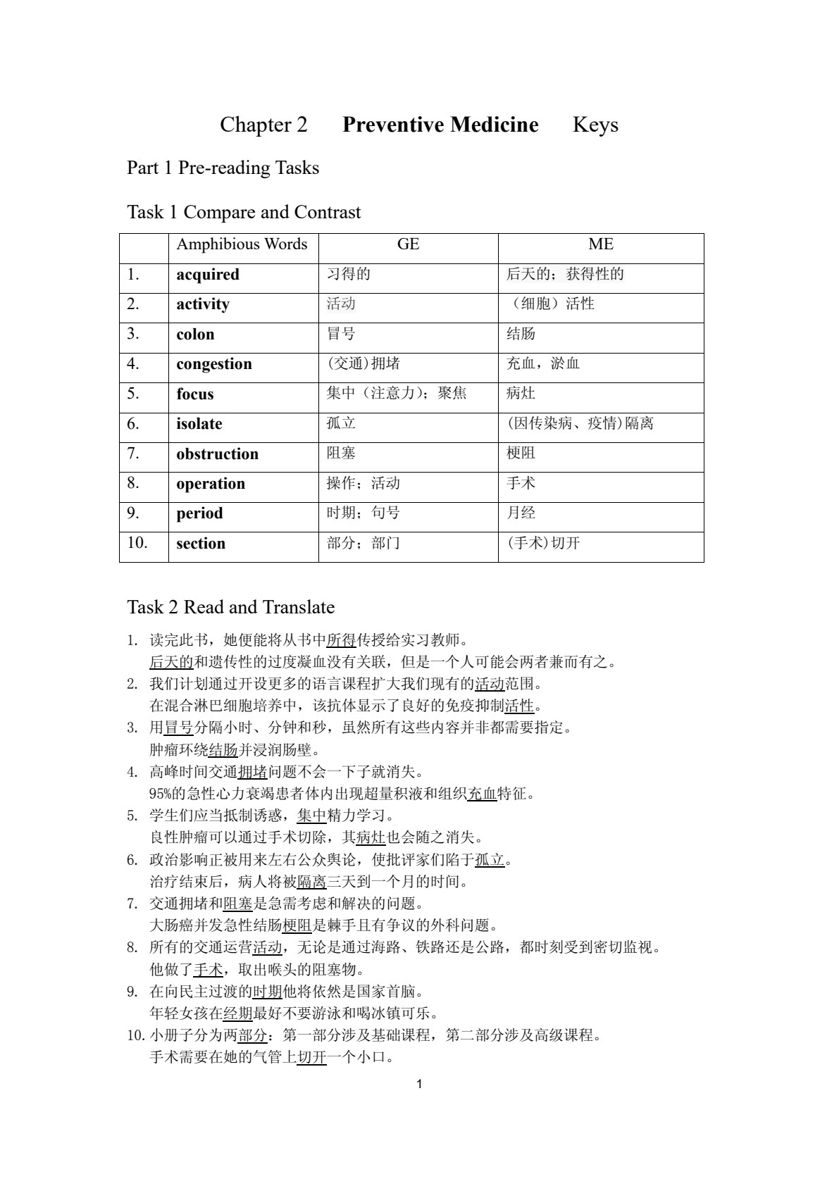 医学英语综合教程