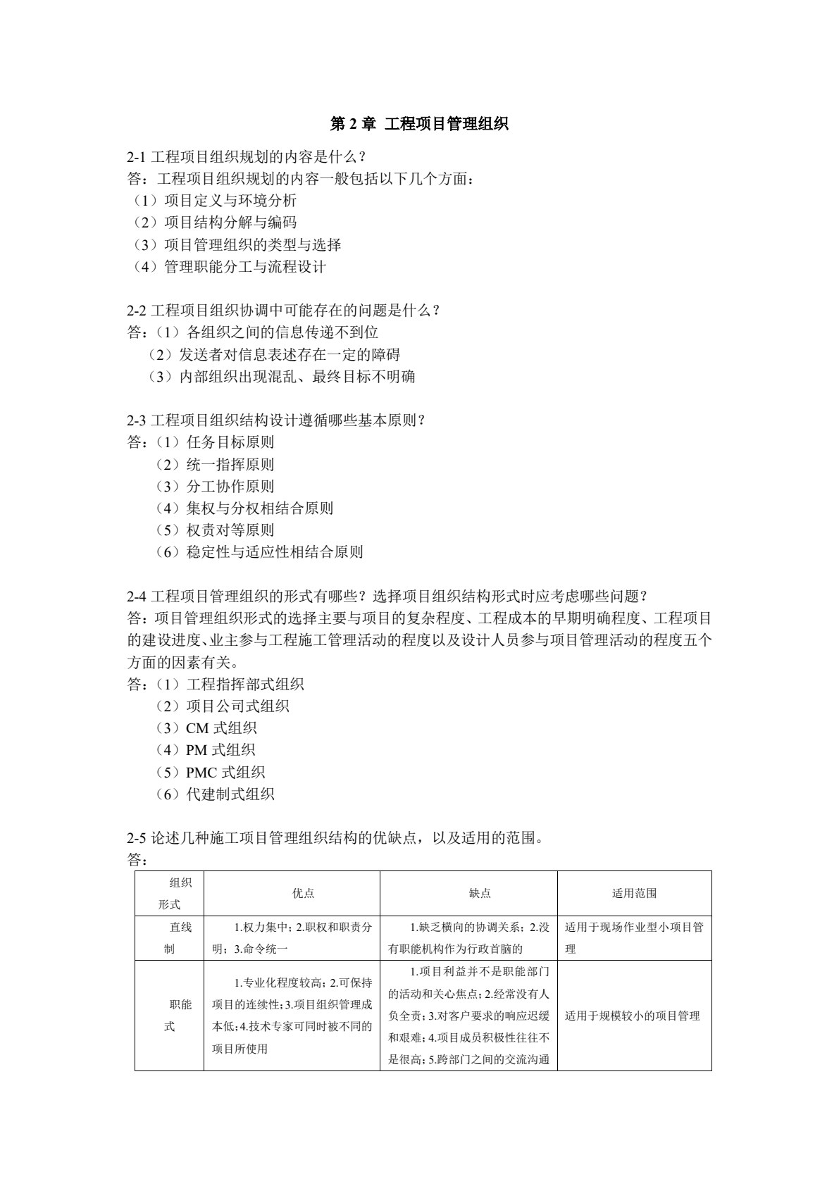 工程项目管理原理与方法