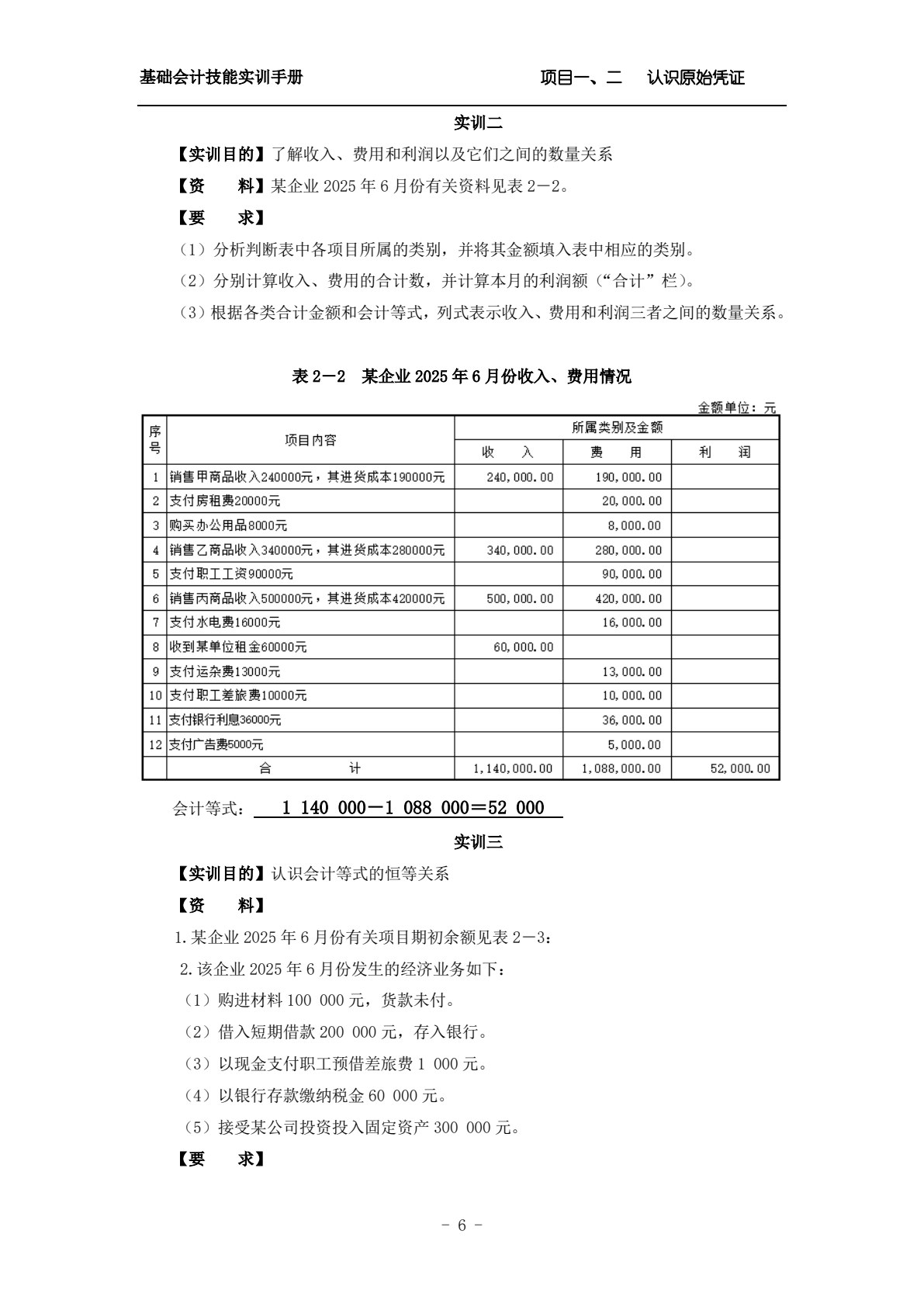 基础会计技能实训手册（第4版）