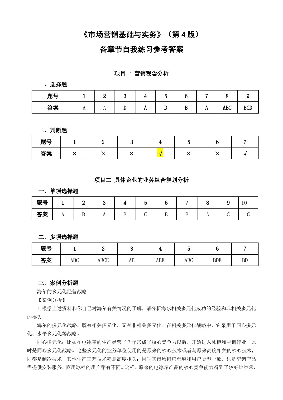市场营销基础与实务&mdash;&mdash;项目课程教材（第4版）