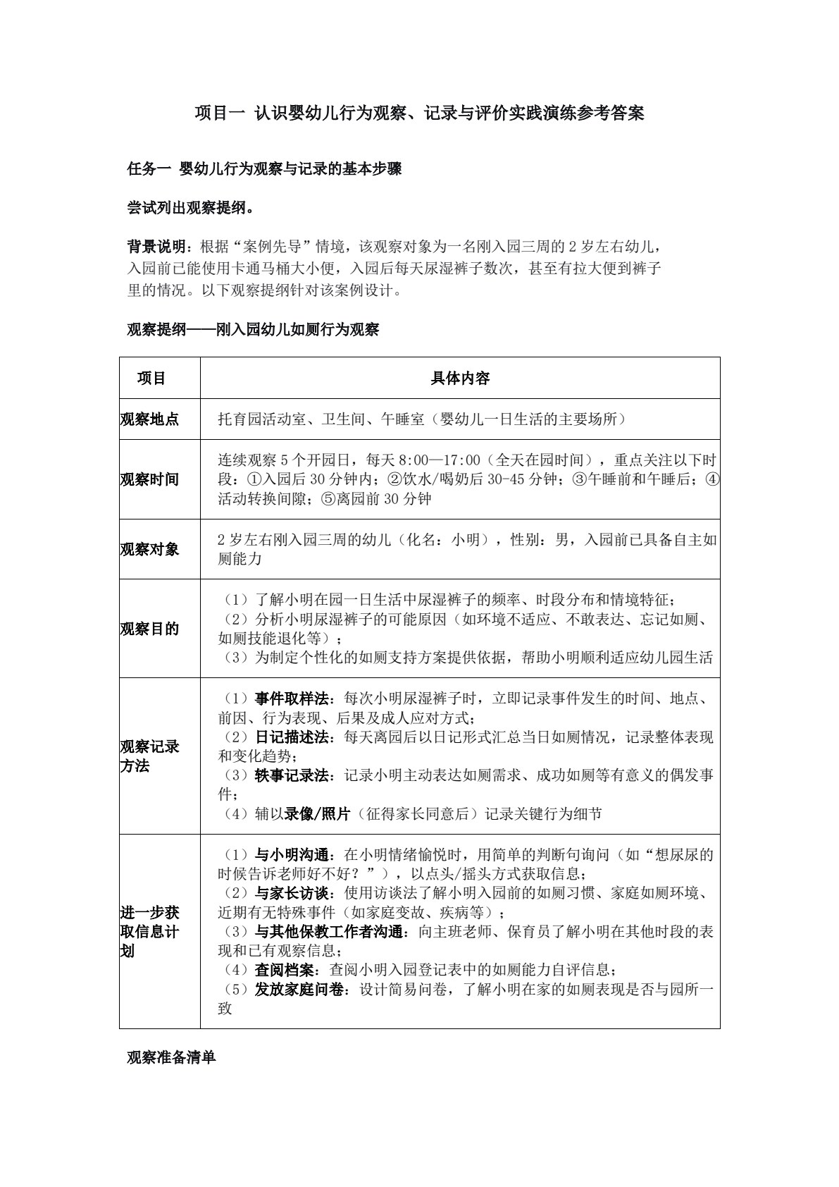 婴幼儿行为观察、记录与评价（第二版）