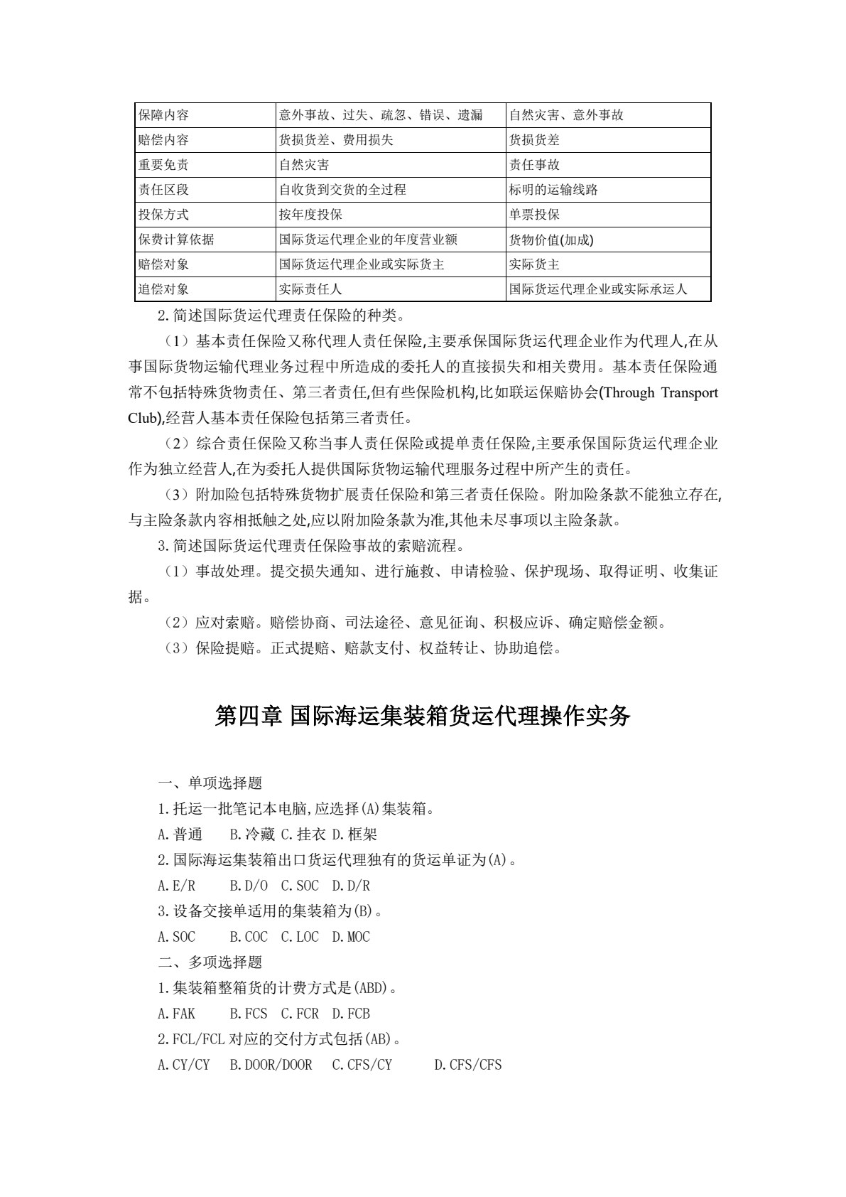 国际货运代理实务（第四版）